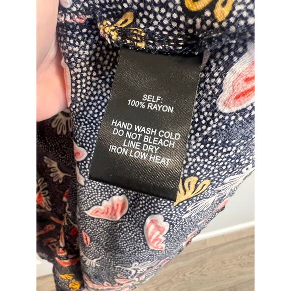 Lulus Dondi Plunging Navy Print‎ Romper Sz XL Flirty Plunge Neck Boho Whimsical - Picture 8 of 9